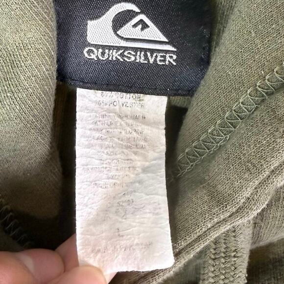 Quicksilver Green Pullover Hoodie Logo Surfing Skating Mens L vtg y2k - Picture 4 of 6